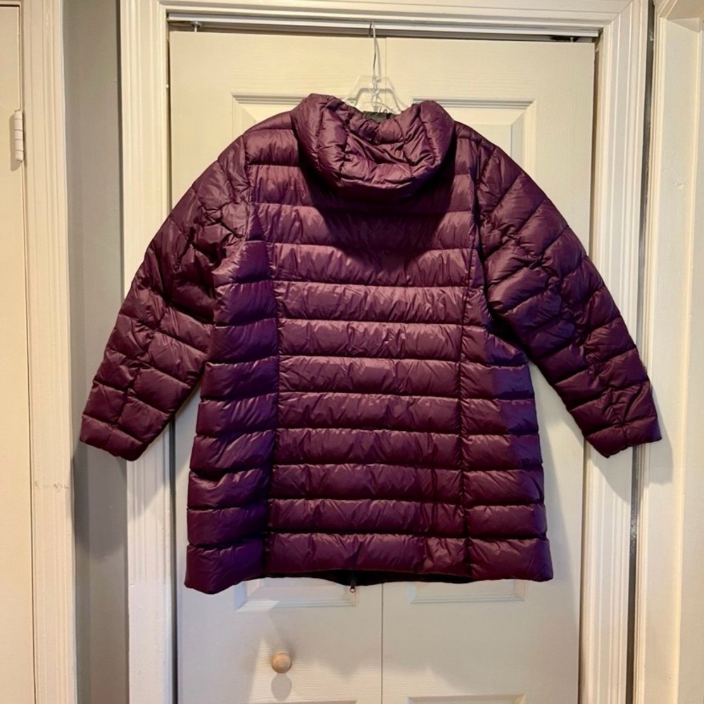 Eddie Bauer Hooded 2x Puffer Coat - Plum - Picture 2 of 6